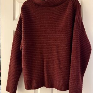 Madewell Ribbed Turtleneck Sweater in Deep Burgundy